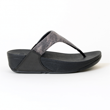 sandales & nu-pieds lulu toe post géo glitz all black Fitflop
